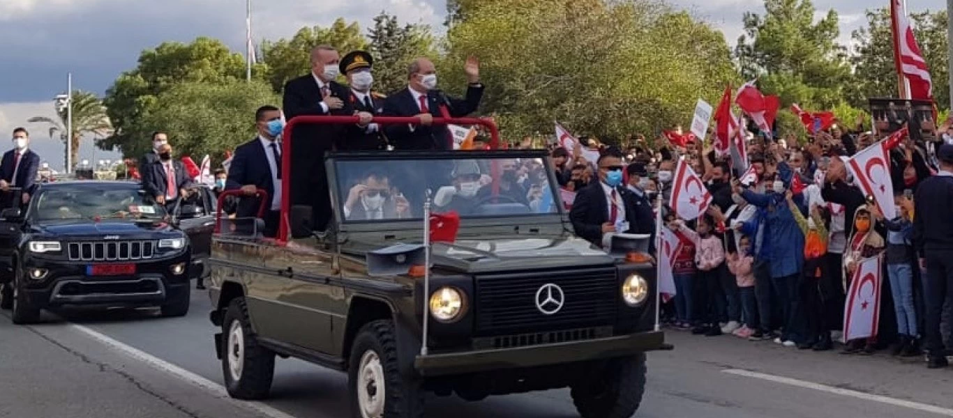 Με «αέρα» πορθητή στην κατεχόμενη Κύπρο ο Τ.Ερντογάν - Θα παρακολουθήσει την στρατιωτική παρέλαση (upd, βίντεο)